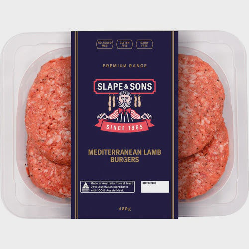 Slape & Sons Mediterranean Lamb Burger 4pk