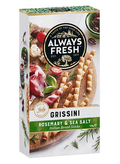 Always Fresh Grissini Rosemary & Sea Salt 125g
