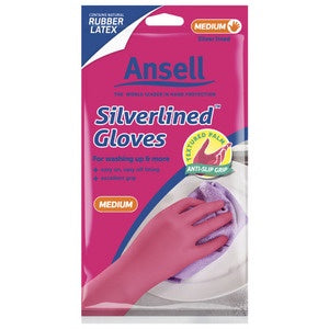 Ansell Pink Silverlined Gloves Medium