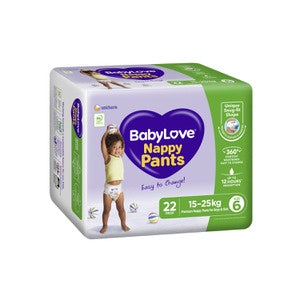 Baby Love  Size 6 Nappy Pants Junior 22ct