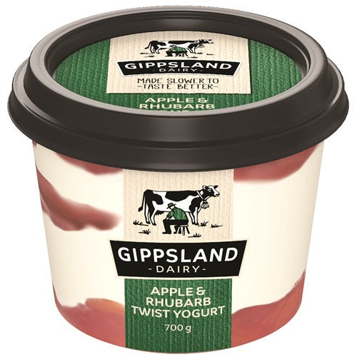 Gippsland Dairy Apple & Rhubarb Twist Yoghurt 700g