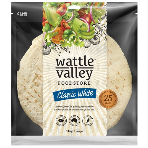 Wattle Valley Soft Wraps 10" White 8pk 600g