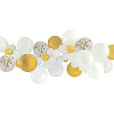 Balloon Garland Kit Gold & White Confetti