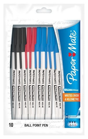 Paper Mate Kilometrico Pens Assorted 10pk