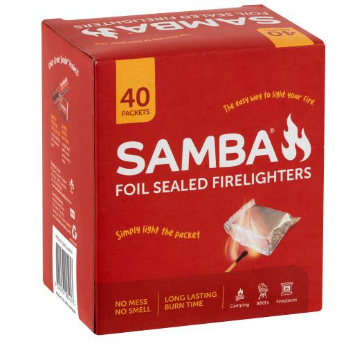 Samba Firelighters Foil Sealed Individually Wrapped 40pk