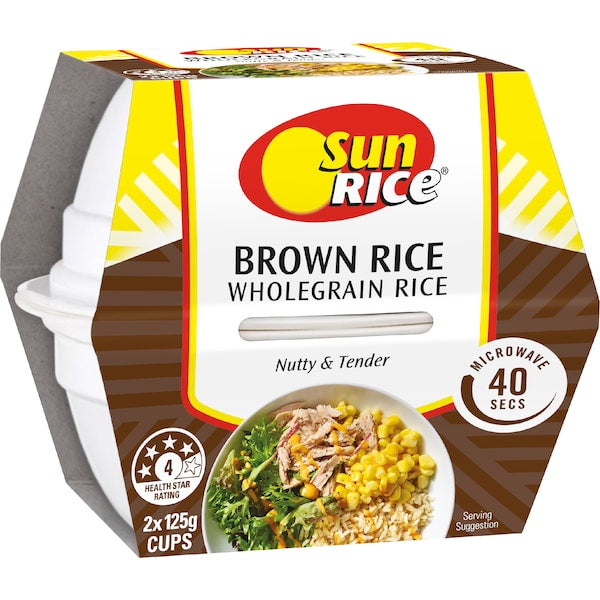 Sunrice Microwave Brown Rice Cup 125g x 2 pack