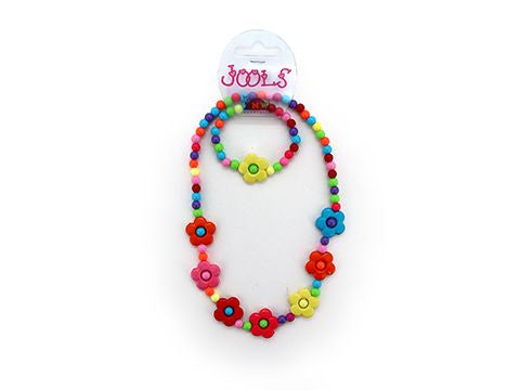 Bright Flowers Necklace Bangle Set
