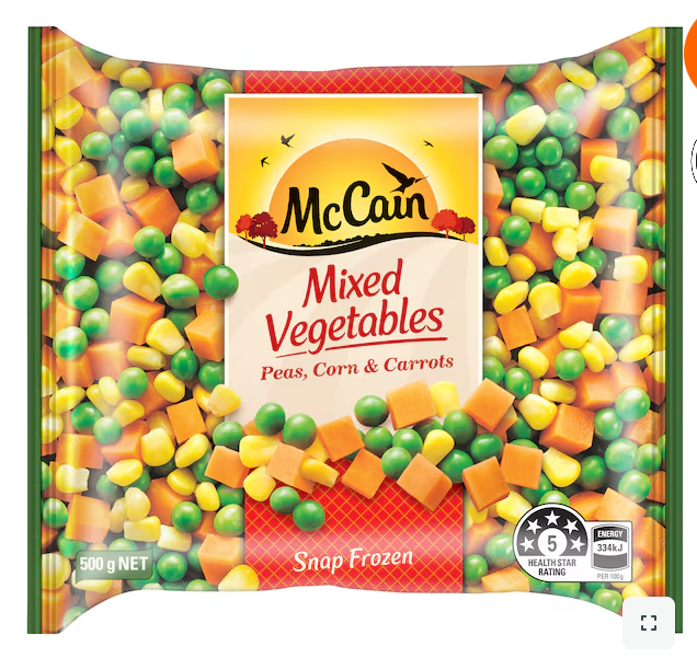 McCain Pea Corn & Carrot Mixed Vegetables 500g