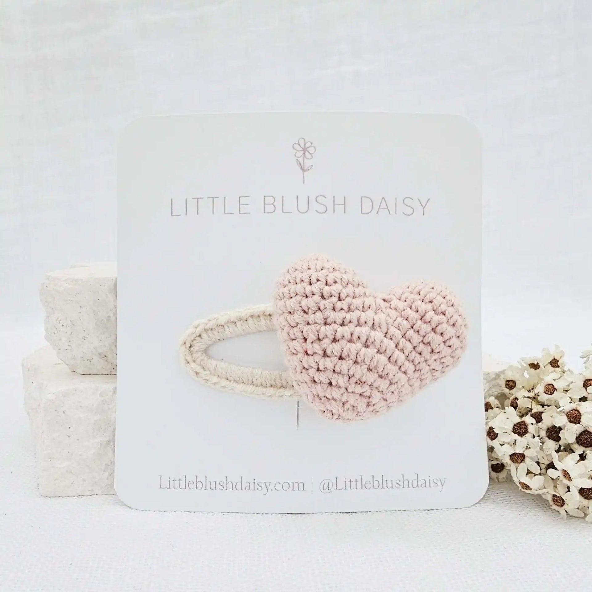 Little Blush Daisy - Valentina Heart Crochet Hair Clip/ Single