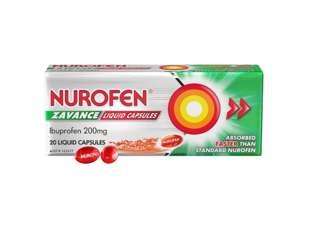Nurofen Zavance Fast Pain Relief Liquid Capsules Ibuprofen 20pk