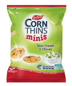 Real Foods Corn Thins Minis Sour Cream & Chives 80g