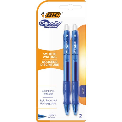 BIC Gel-ocity Original Blue Ball Pen 2pk