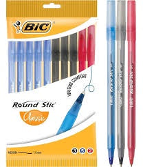 BIC Pen Round Stic Assorted 10pk