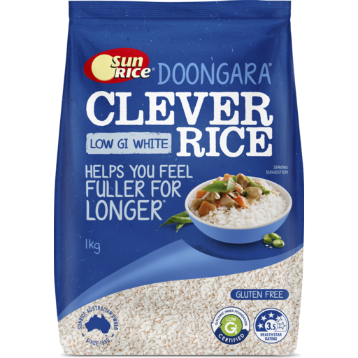 Sunrice Clever Rice Low Gi White 1kg