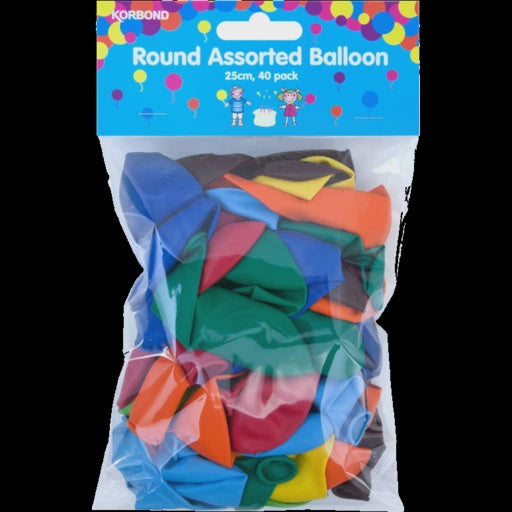 Korbond Balloons Assorted 40pk
