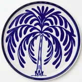 Jones & Co Del Sol Palm Plate Blue