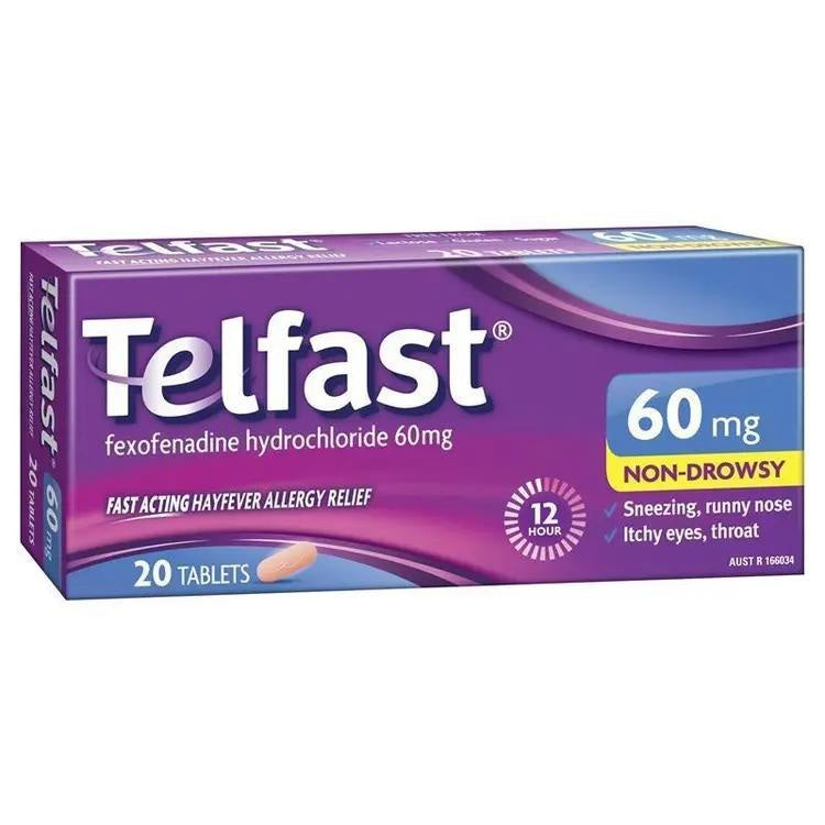 Telfast Hayfever Allergy Relief 60mg 20pk