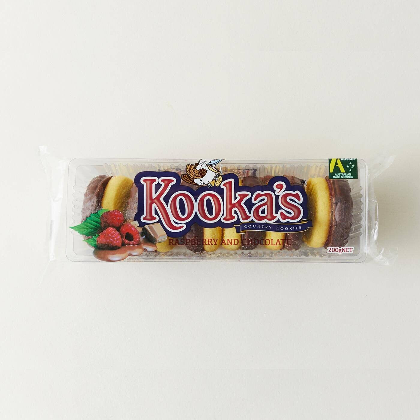 Kookas Chocolate & Raspberry Jam Cookies 200g