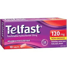 Telfast Hayfever Allergy Relief 120mg 10pk
