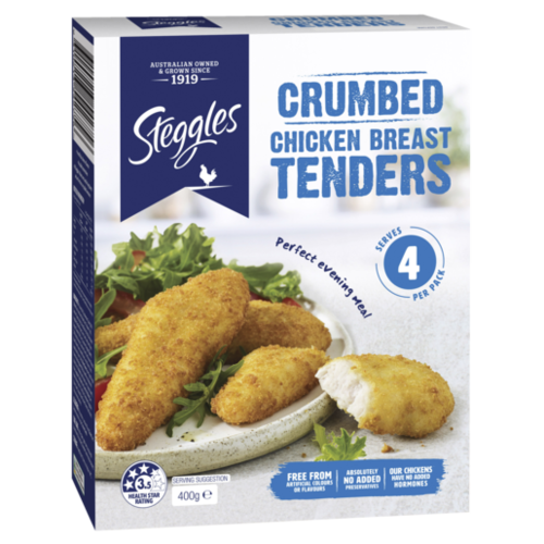 Steggles Chicken Breast Tenders Crumbed 400g