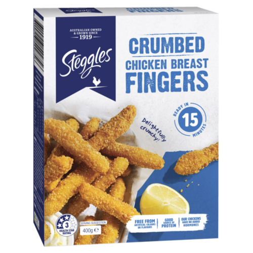 Steggles Chicken Breast Fingers Crumbed 400g