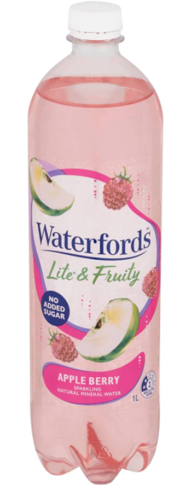 Waterfords Apple Berry Sparkling Mineral Water 1L