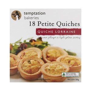 Temptation Petite Quiche Lorraine 300g 18pk