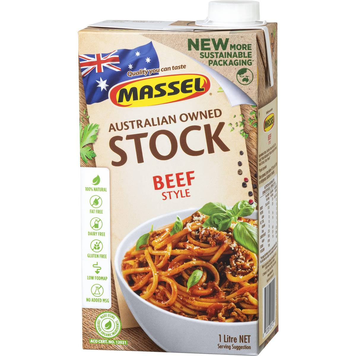 Massel Organic Liquid Stock Beef Style 1L