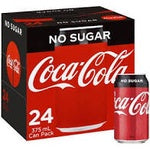 Coca-Cola Classic No Sugar Coke Cans 24ct 375ml