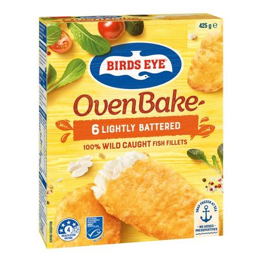 Birds Eye Fish Fillets Lightly Battered 425g 6pk