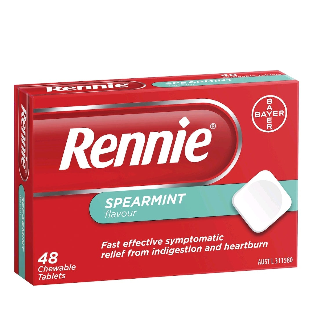 Rennie Indigestion & Heartburn Relief Spearment Chewable Tablets 48pk