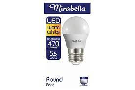 Mirabella Round Light Bulb Edison Screw Pearl Warm White 5W LED
