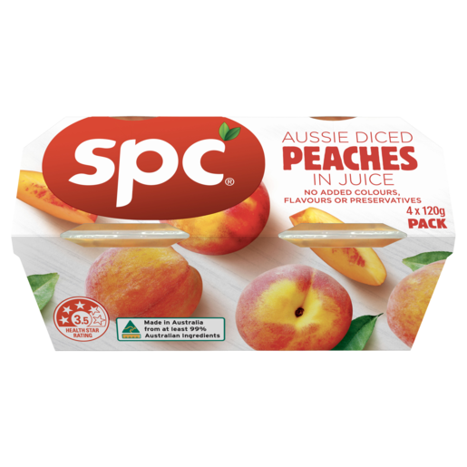 SPC Diced Peaches in Juice 4pk 120g
