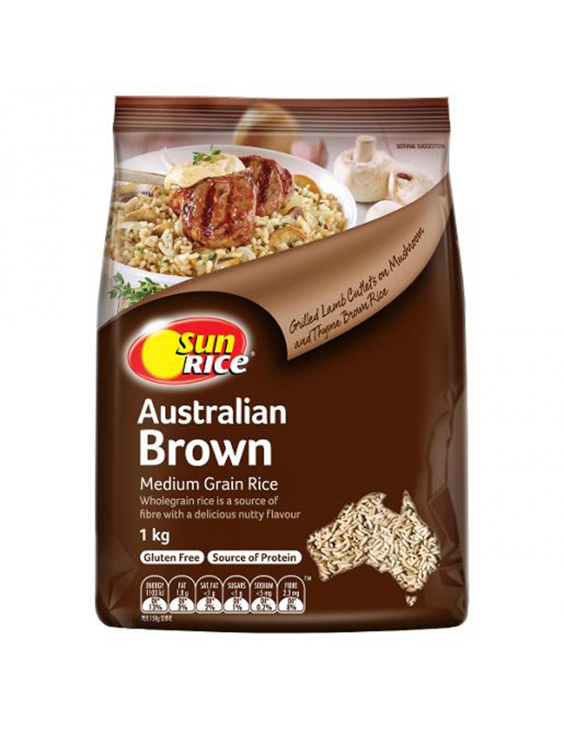 Sunrice Medium Grain Brown Rice 1kg